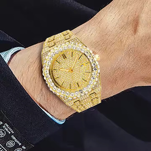 Montre de luxe pour homme, mouvement à quartz, cristal saphir, alliage, acier inoxydable de qualité supérieure, style professionnel - Product Image 5