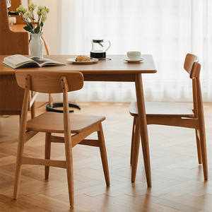 Modern Minimalist Solid Wood Dining Chair Cherry Wood <b>Backrest</b> Nordic Style Adult Furniture - Product Image 2