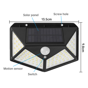 Lámpara de jardín con energía Solar para exteriores, precio barato de alta calidad, 100 LED, Sensor de movimiento impermeable, luces solares de pared para jardín - Product Image 6