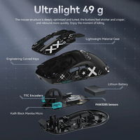 Mouse Gaming Nirkabel Attack Shark X3PRO 8k Receiver Tiga-Mode Ringan PAW3395 E-sports Pengisian Daya Komputer