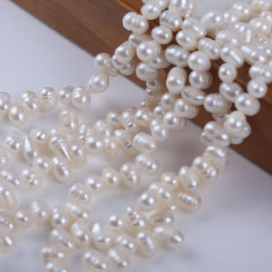 โรงงานจูจี้ ลูกปัดมุกสั้น 18 ซม. ขายส่ง ขนาด 5-6 มม. รูปทรงเมตร ผลิตภัณฑ์กึ่งสำเร็จรูป ลูกปัดหลวม มีรูเกลียว - Product Image 3