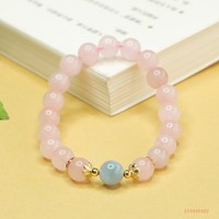 Aiyu Großhandel Natürliches Rosenquarz-Armband, Einzelring-Kristallarmband für Frauen, Direkt vom Hersteller