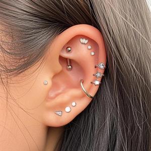 Lujo G23 titanio <span class=keywords><strong>Piercing</strong></span> corazón estrella Threadless Conch <span class=keywords><strong>Daith</strong></span> extremos nariz pendiente cuerpo joyería - Product Image 6