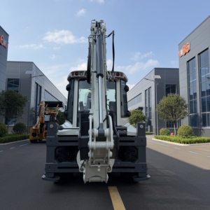 Chargeuse-pelleteuse compacte blanche 388H avec chargeur frontal et accessoire d'excavation arrière, poids 7000 kg, moteur puissant - Product Image 6