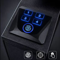 Coffre-fort pour arme de poing à 3 modes de déverrouillage : empreinte digitale biométrique, code, clé, accès rapide, antivol, fixation murale, en acier, pour la maison, directement de l'usine