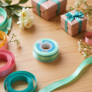 Ilan Satin <b>Ribbon</b> 1.0cm 25Y Aqua Green D33 - Product Image 2