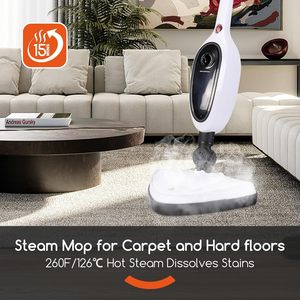 Mopa con Accesorios, Calentamiento Rápido en 20s, Vaporizador de Pisos Ligero para Cocina, Sala de Estar, Pisos de Madera, Azulejos, Alfombras, Limpieza del Hogar - Product Image 2