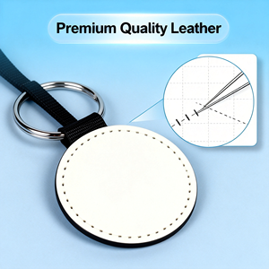 Blank PU <b>Leather</b> <b>Keychain</b> for Sublimation - Double Sided Heat Transfer Ready, Custom Logo Matte Gift Tool - Product Image 5