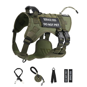 Arnés Táctico para <span class=keywords><strong>Perro</strong></span>, <span class=keywords><strong>Chaleco</strong></span> para <span class=keywords><strong>Perro</strong></span> <span class=keywords><strong>de</strong></span> <span class=keywords><strong>Servicio</strong></span> con Asa, Arnés Ajustable con Sistema Molle Antitirones para Perros Grandes, para Entrenamiento y Paseo - Product Image 1