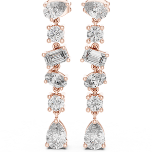 Pendientes de Diamantes Cultivados en Laboratorio con Corte de Diseño en Oro, Joyería Fina para Bodas y Fiestas - Product Image 2