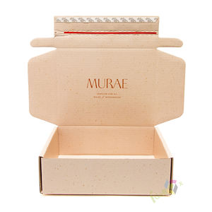 Scatola Postale in Cartone Ondulato Ecologico con Materiali Riciclati, Laminazione Opaca <span class=keywords><strong>e</strong></span> Corda Rossa Rinforzata per Imballaggio Cosmetico - Product Image 5