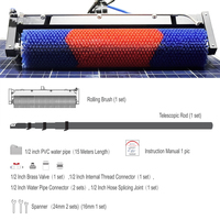Brosse de nettoyage de panneaux solaires, brosse à rouleaux avec alimentation électrique, tige télescopique réglable de 7,5 m pour MULTIFIT MULR-D02