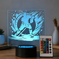 Lampe de chevet 3D en acrylique, décoration de chambre, lampes LED intelligentes pour la maison, lampe de hockey sur glace, lampe d'anime, décoration pour enfants