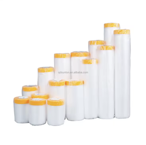 Film de masquage pré-adhésif en PE électrostatique jaune sans résidu pour usage intérieur, vente en gros - Product Image 4