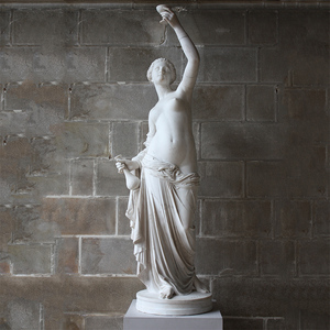 Sculpture de femme Godiva sur cheval en marbre blanc naturel taille réelle - Product Image 4