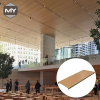 Paneles Acústicos Lineales Suspendidos de Aluminio con Acabado de Madera Decorativa Moderna MEIYU para Espacios Interiores Comerciales