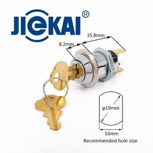 Jk203 Momentary Spring-Reset vít thiết bị đầu cuối Chicago phong cách Key Switch <span class=keywords><strong>Lock</strong></span> với 2 phím cho điện thoại - Product Image 5