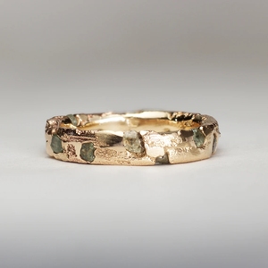 แหวนเพชรสีทอง14K,แหวนทองประดับเพชร - Product Image 3