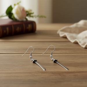 E1835 <b>Sword</b> Drop Earrings Antique <b>Silver</b> Plated Tibetan <b>Silver</b> Alloy Unisex Vintage Style Fashion Jewelry - Product Image 2