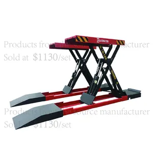 1.6m Lifting Height with 4 Cylinders Hydraulic Push Against Mechanical safety lock Scissor Car Lift