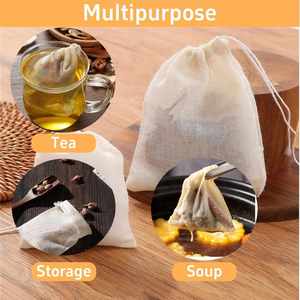 Bolsa de Muselina 100% Algodón 15x20cm, Bolsa Ecológica de Algodón para Joyería, Dulces, Bolsas de Filtro de Té Sin Blanquear para Té de Hojas Sueltas - Product Image 3