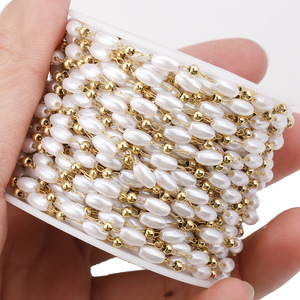 Stainless Steel Pearl Chain 18k Gold Plated High Quality DIY <b>Bag</b> Lighting Decorative Chain For Clothing <b>Accessories</b> - Product Image 5