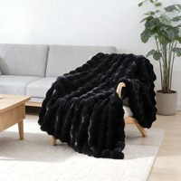 Plaid en fausse fourrure de lapin de luxe, super doux, confortable, épais, chaud, texturé, pour canapé, lit, décoration intérieure, cadeau