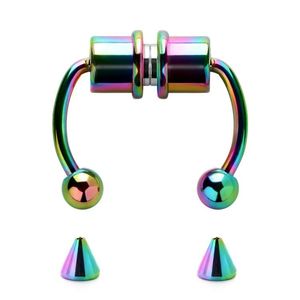 Anello per naso con setto magnetico a ferro di cavallo in acciaio inossidabile riutilizzabile anello per naso Non perforante magnetici <span class=keywords><strong>finti</strong></span> <span class=keywords><strong>Piercing</strong></span> al naso - Product Image 2