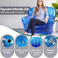 Chaise longue gonflable Durable confortable pour adultes Design moderne facile à gonfler Portable pour la maison à l'extérieur voyage pliable