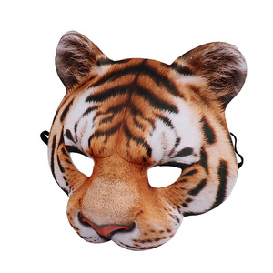 Maschera in EVA per Halloween, Vendita all'Ingrosso, per Balli in Maschera, Carnevale, Feste, Cosplay, Mezza Faccia, Animale Tigre - Product Image 5