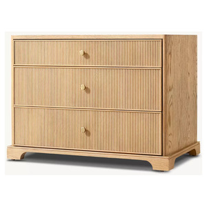 Table de chevet GENEVIEVE REEDED RHMAKER FURNITURE – Table de chevet moderne de luxe avec tiroir pour chambre à coucher - Product Image 1