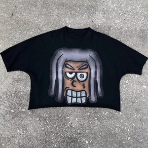 T-shirt Streetwear Boxy 2026 tendance pour homme, coupe oversize à épaules tombantes, effet délavé, en tissu épais, vierge - Product Image 5