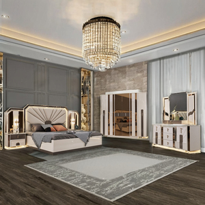 Set di mobili per camere da letto in legno di lusso squisito per la casa o il doppio Hotel con calore naturale e caratteristiche di stoccaggio - Product Image 6