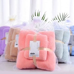 Quick-Dry High Set Warp Knitted Coral Fleece Absorbent Promotional Gift for Home Use Bath <b>Towel</b> Sets Hotel Bathroom - Product Image 3