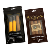 Bolsas de plástico planas con tres sellos laterales a prueba de humedad personalizadas, embalaje de almacenamiento de cigarros resellable, bolsa con cierre de cremallera con orificio para colgar