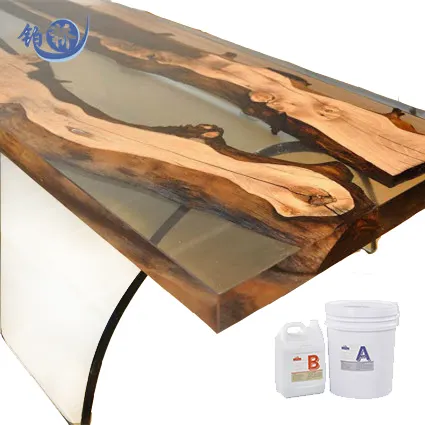 Galon Set fiyat epoksi reçine sıvı cam epoksi reçine ve Hardner için reçine masa üst temizle saksı epoksi sıvı yapıştırıcı için ahşap