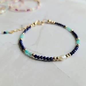 Joyería <span class=keywords><strong>de</strong></span> Perlas Personalizada, Pulseras <span class=keywords><strong>de</strong></span> Perlas <span class=keywords><strong>de</strong></span> Agua Dulce y Aguamarina, Joyería Chapada en <span class=keywords><strong>Oro</strong></span>, Venta al Por Mayor - Product Image 6