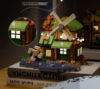 Ensemble de blocs de construction miniatures sur le thème de la forêt avec éclairage |   Kit d'assemblage de maquette architecturale |   Jouets en briques pour la décoration de la maison, bricolage, cadeau pour enfants