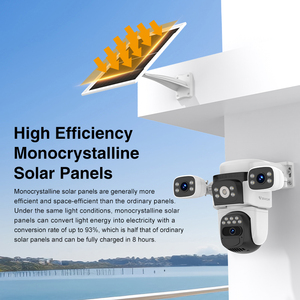 Veesky bg621sr 9mp năng lượng mặt trời Máy ảnh 4G 360 ° độ nét cao thông minh Nhà IP máy ảnh ba ống kính 4G Mạng an ninh máy ảnh ngoài trời - Product Image 5