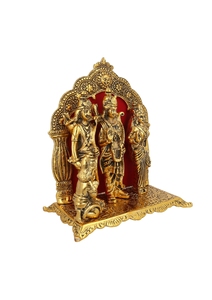 Sculpture artisanale en laiton de Rama, Lakshmana et Sita pour temple, figurine traditionnelle indienne de la divinité du Ramayana, décoration spirituelle d'intérieur - Product Image 2