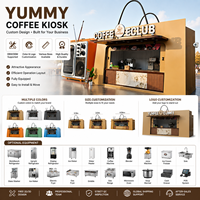 Kiosque à café de luxe en conteneur, café mobile avec fenêtre de service pour boissons expresso, desserts, événements commerciaux en plein air