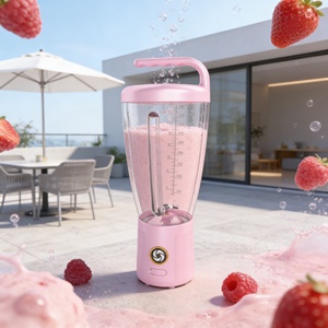 เครื่องปั่นสมูทตี้แบบพกพาไร้สาย 1000 มล. ใช้แบตเตอรี่ ป้องกันการรั่วซึม กำลังไฟ 150 วัตต์ ทนทาน เสียงเบา ใช้งานกลางแจ้ง บดน้ำแข็งได้ ใช้ในรถยนต์ - Product Image 3