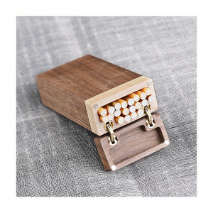 Usine Spot Noir Noyer Étui À <span class=keywords><strong>Cigarettes</strong></span> En Bois Organisateur Boîte Hommes Et Femmes Creative Flip Couvercle Fine Étui À <span class=keywords><strong>Cigarettes</strong></span> En Bois Massif - Product Image 6