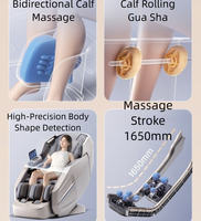 C34 High-End 4D Zero Gravity Full Body Spa Electric AI Smart Heat Robot Hand Luxury Dual Motor Silla de masaje portátil