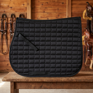 Tapis de selle équestre haut de gamme TOUGH TACK avec logo personnalisé, doublure en polycoton et rembourrage en polyester pour le dressage et le saut d'obstacles - Product Image 3