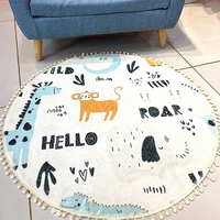 Soft Plush Kids Carpet Baby Play Area Rug Children's Rugs Toys Washable Carpets for Baby Round Rug