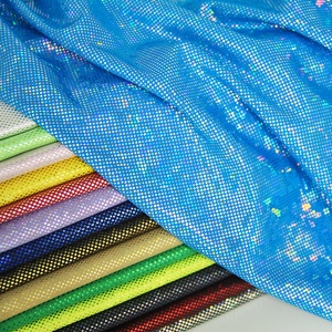 No MOQ brillante reflectante Mystique Dots metálico Foggy Foil elástico Nylon Spandex tela trajes de baño ropa de playa patinaje telas - Product Image 5