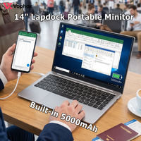 Moniteur portable OEM personnalisé de 14 pouces, style ordinateur portable, avec clavier, batterie 5000 mAh, écran Type C pour les voyages, les affaires et les téléphones