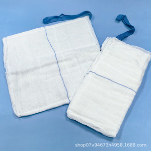 Compresses de gaze stériles médicales jetables dégraissées avec ligne radiopacique, queue bleue, en gaze de coton, absorbantes pour usage chirurgical - Product Image 3