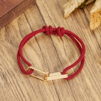 Bracelet réglable en alliage Hip-hop pour hommes, femmes, unisexe, avec boucle dorée/argentée, cordon, bracelets, accessoires de mode quotidiens